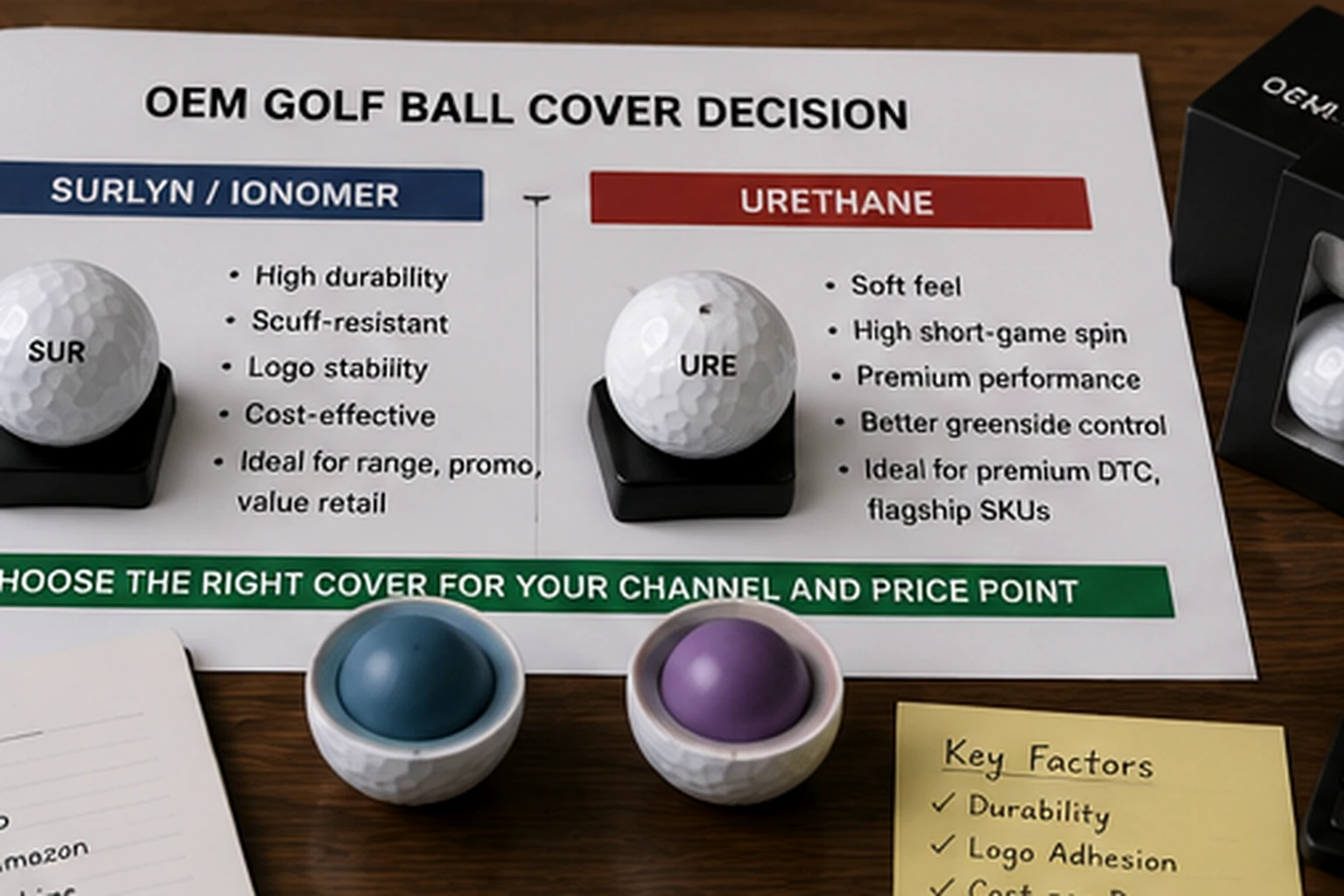 OEM Golf Ball Covers OEM golf balls with cover material comparison for custom wholesale selection