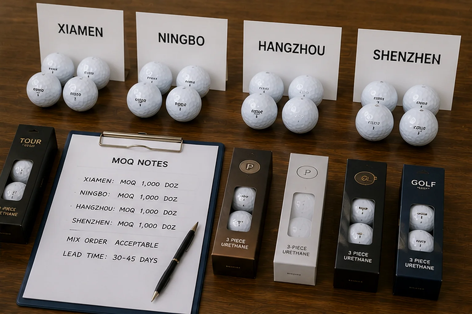 OEM Golf Balls MOQ OEM golf balls low MOQ display with urethane packaging samples