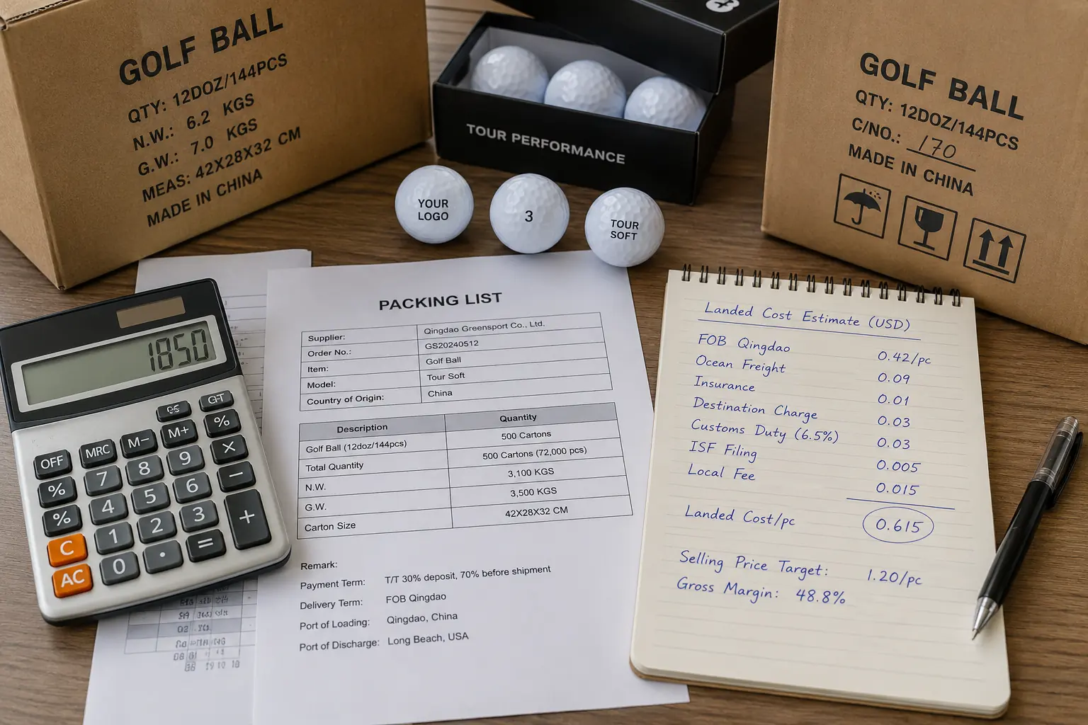 OEM Golf Balls Export OEM golf balls with packing list and export cartons for wholesale cost planning