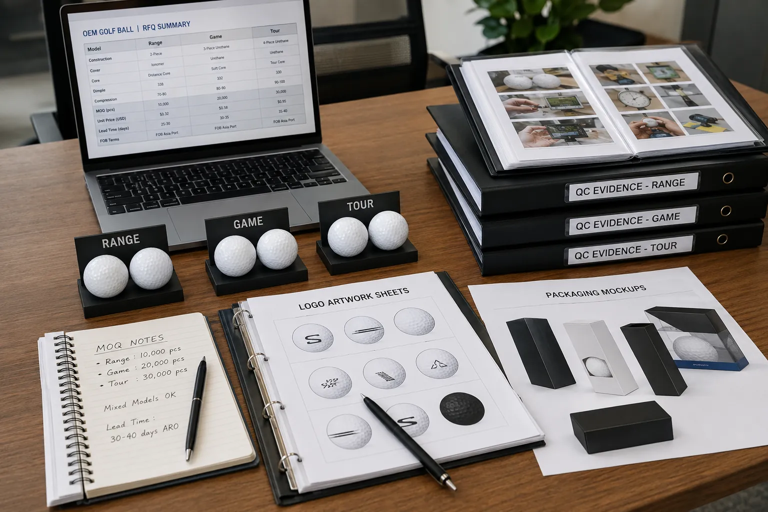 OEM Golf Balls Packaging OEM golf balls with logo artwork, packaging mockups and quality control evidence