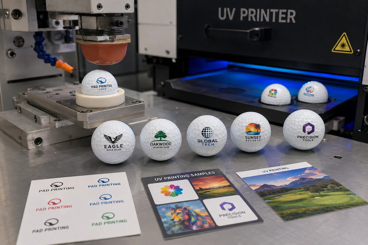 Custom Printed Golf Balls custom printed golf balls at UV printer for OEM factory branding