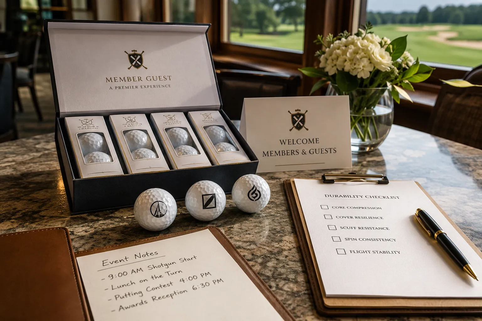 Branded Golf Gift Set branded golf gift set at member guest event for corporate gifts