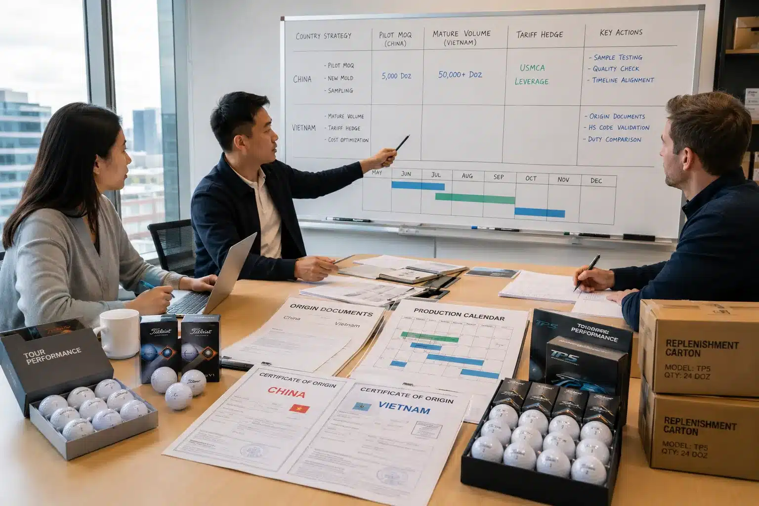 OEM golf balls export OEM golf balls in procurement strategy meeting for export wholesale planning