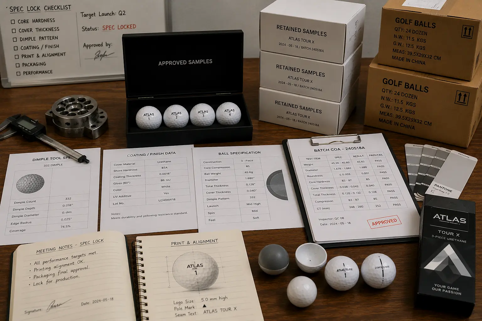 OEM Golf Balls Spec Lock OEM golf balls spec lock with approved samples and quality control documents
