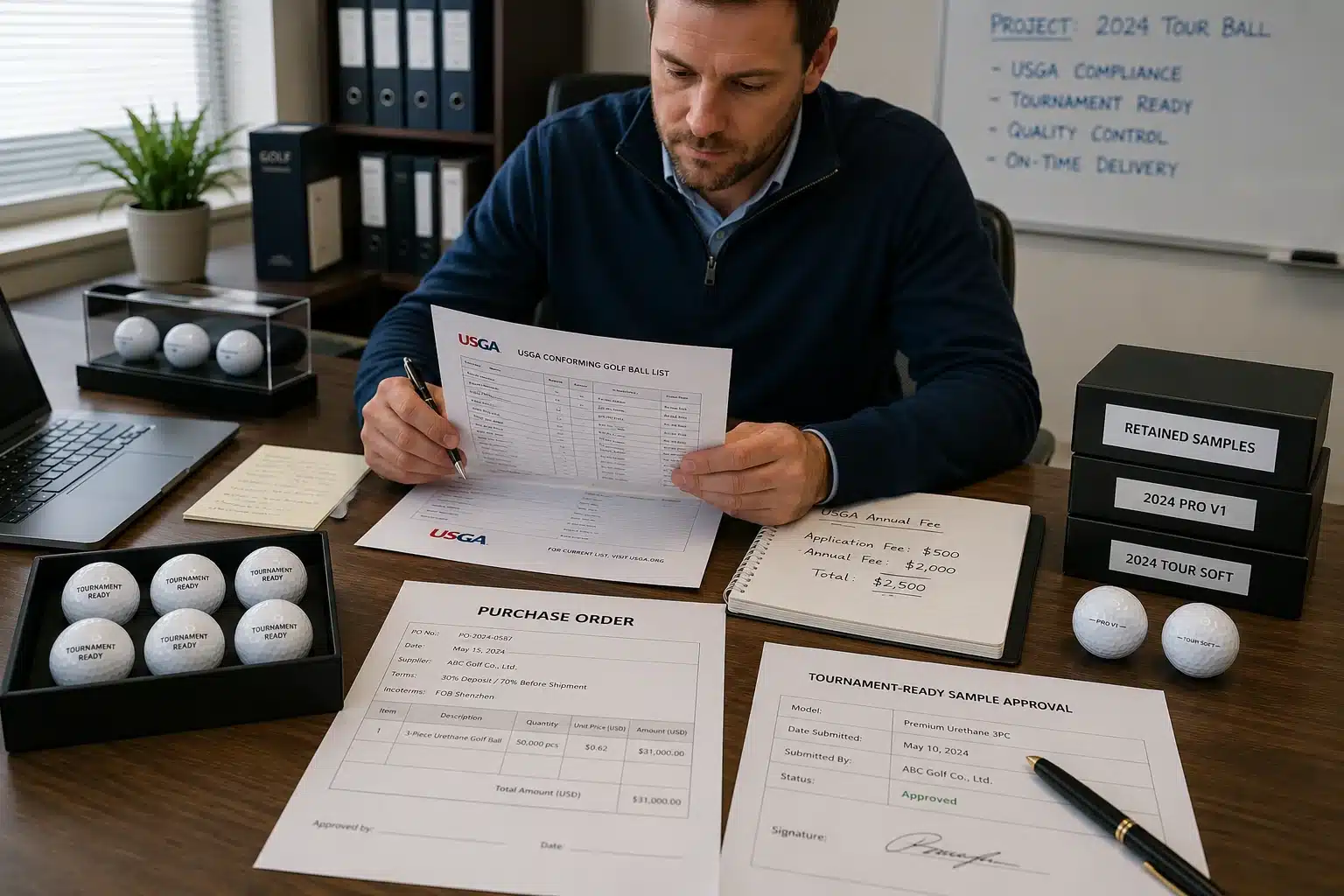 OEM golf balls compliance OEM golf balls with USGA compliance documents for golf tournament quality control