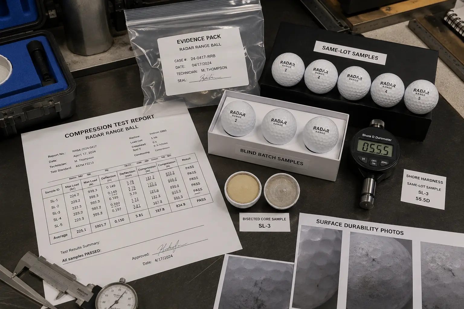 OEM Range Golf Balls OEM range golf balls with compression report for quality control