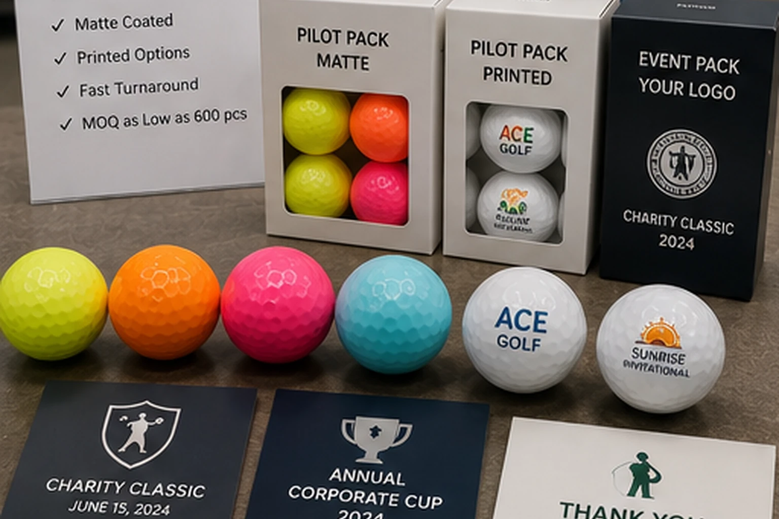 Custom Printed Golf Balls custom printed golf balls with event packaging for low MOQ buyers