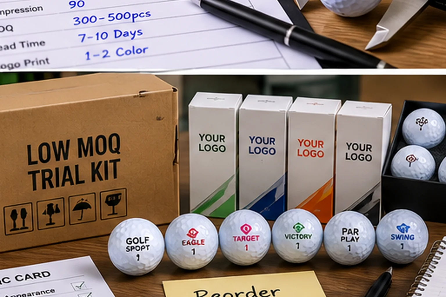 Custom Golf Balls Low MOQ custom printed golf balls low MOQ trial kit with logo packaging