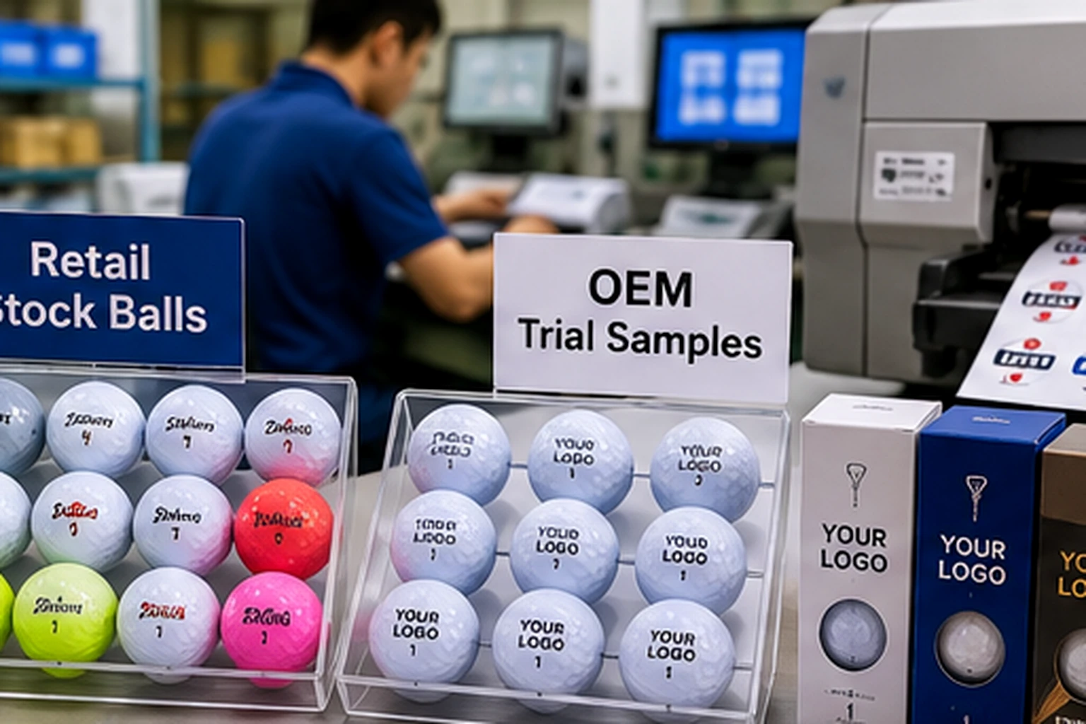 Custom OEM Golf Balls custom printed golf balls OEM trial samples with logo packaging