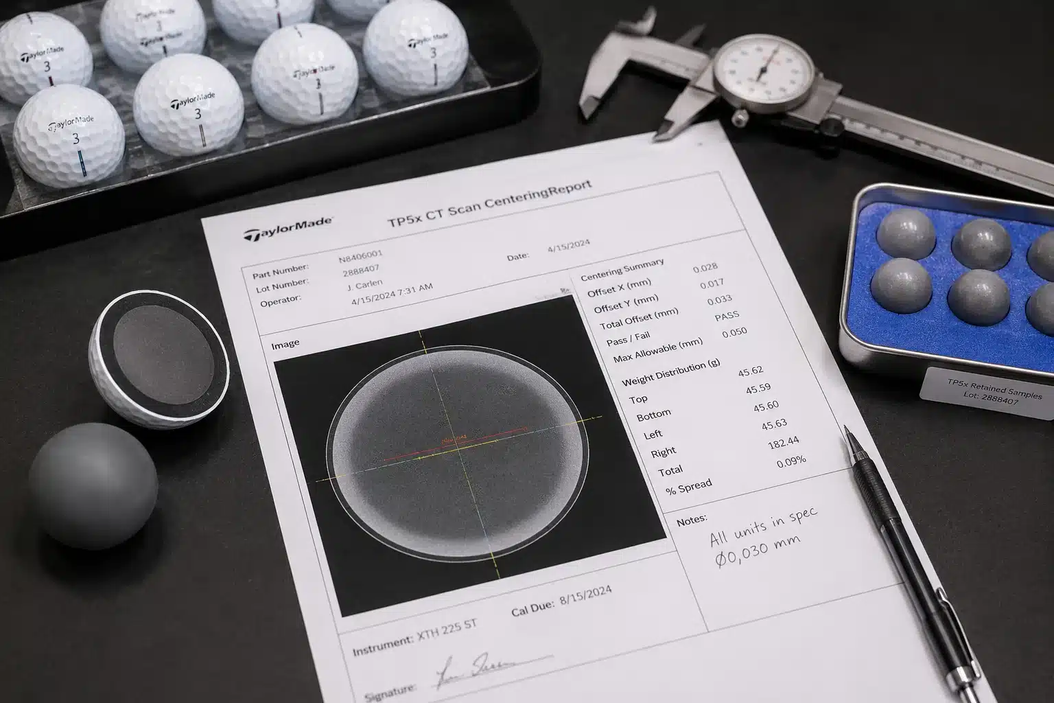 OEM Golf Ball QC OEM golf balls with CT scan centering report for quality control