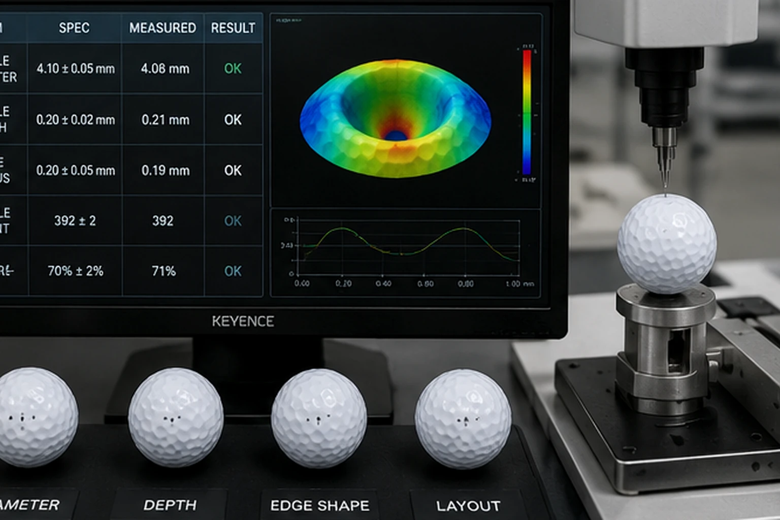 OEM Golf Balls Dimple QC OEM golf balls dimple geometry file with approved sample for quality control