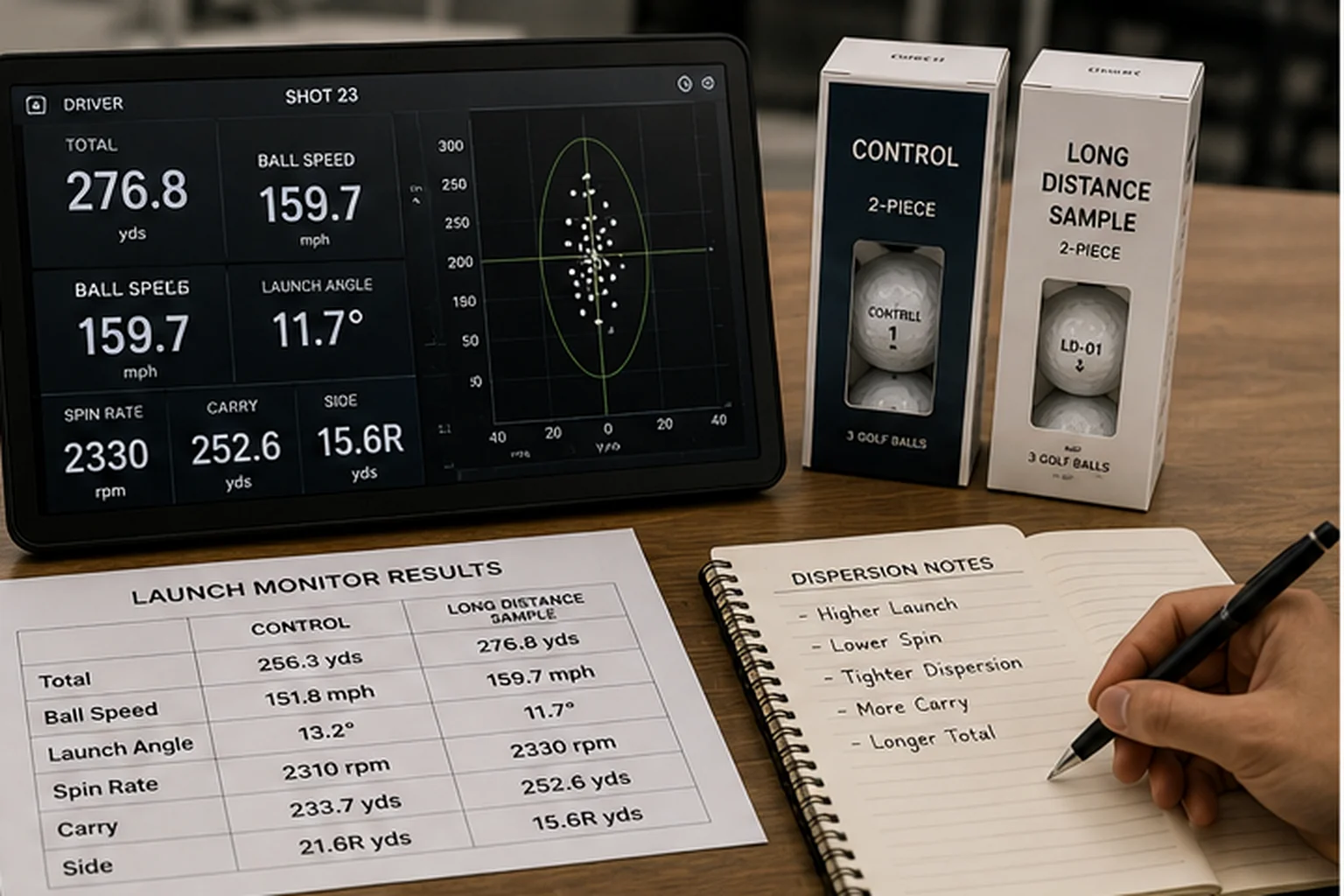 OEM Golf Balls Testing OEM golf balls launch monitor results with custom samples for quality control