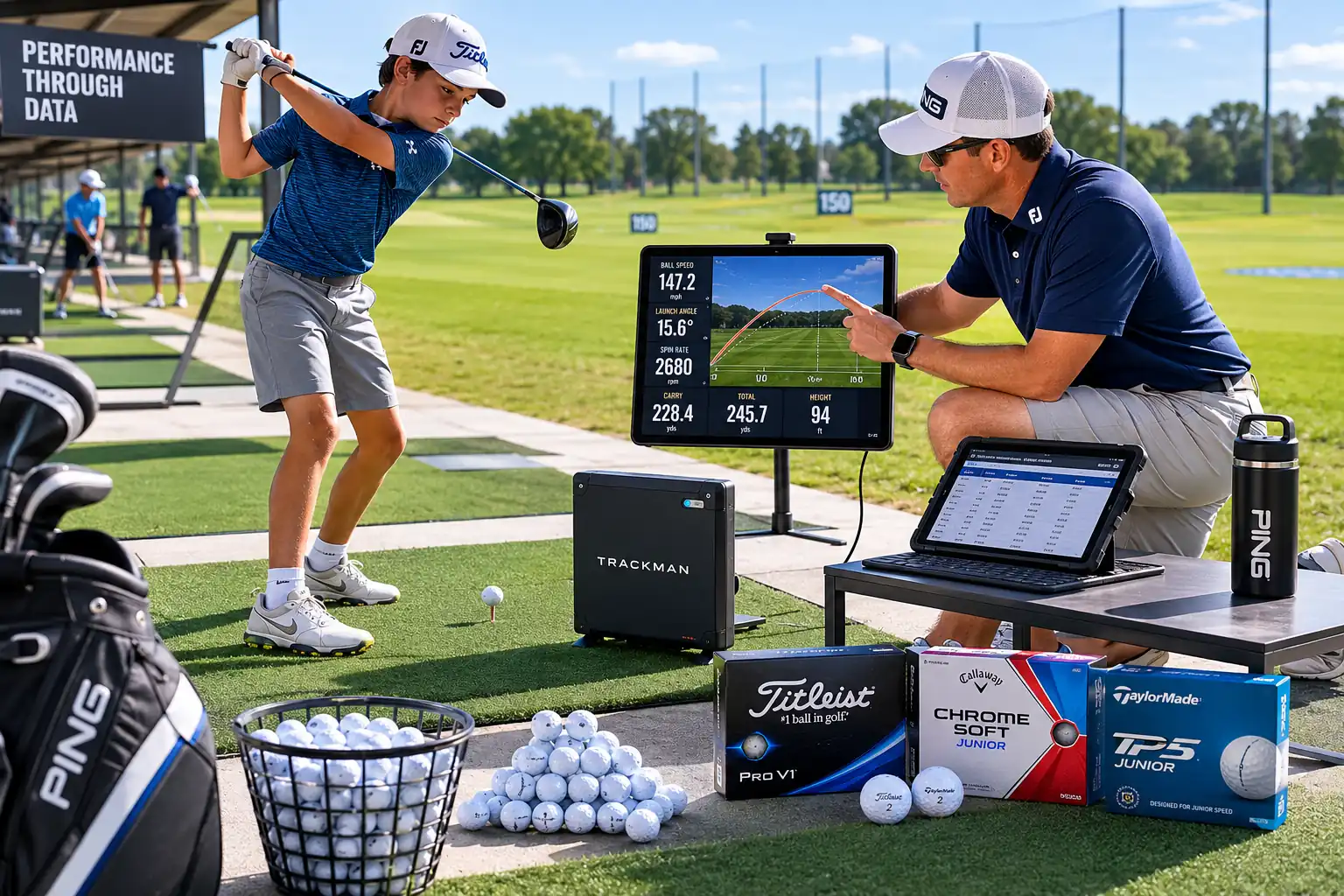Bulk Golf Training Balls bulk golf balls for golf training range with coach and launch monitor