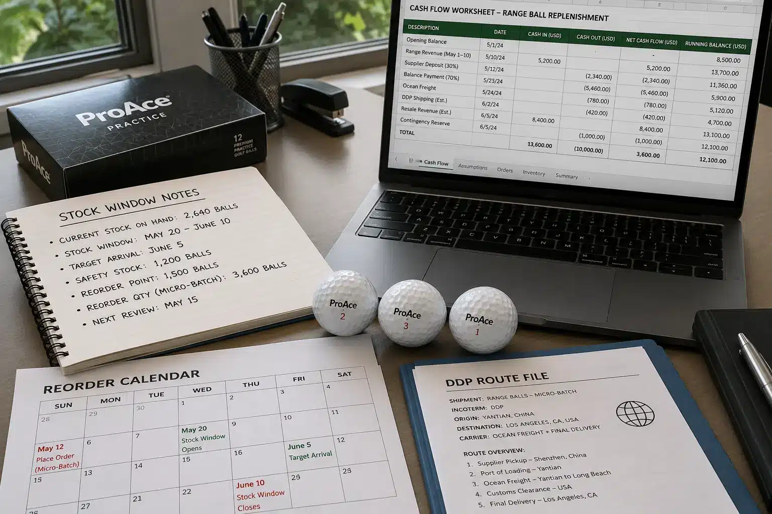 Range Golf Balls Wholesale range golf balls with reorder calendar for bulk wholesale export planning