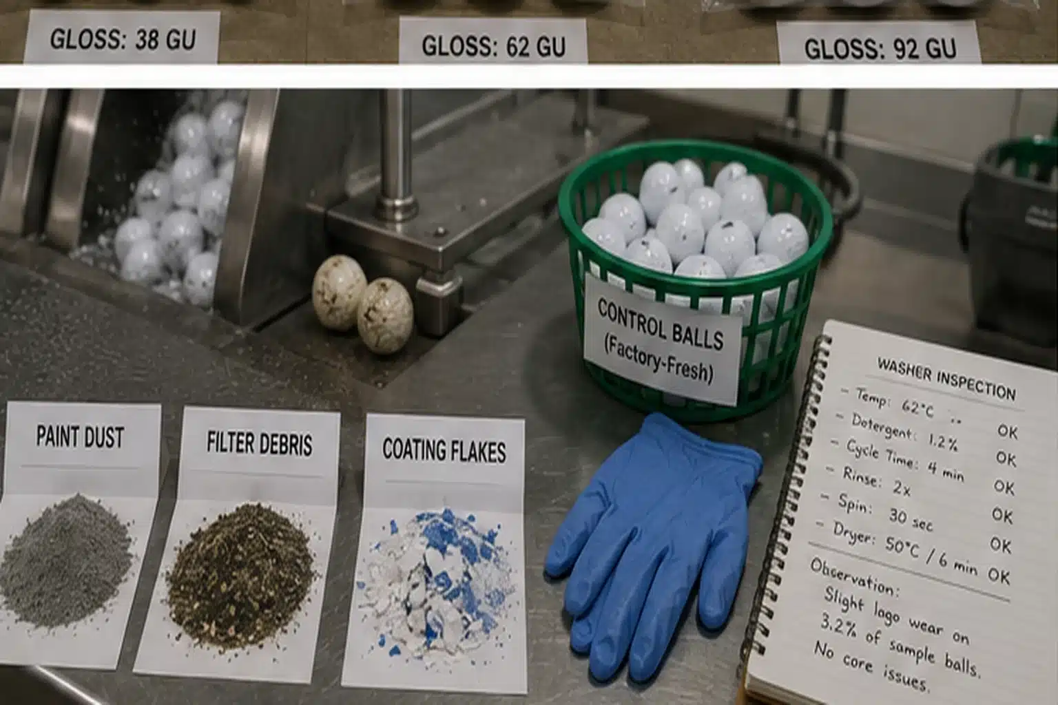 Bulk Range Golf Balls range golf balls in washer inspection for bulk quality control