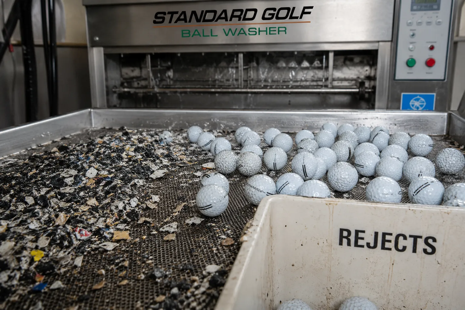 Bulk Range Golf Balls QC bulk range golf balls washer sorting with rejects for quality control