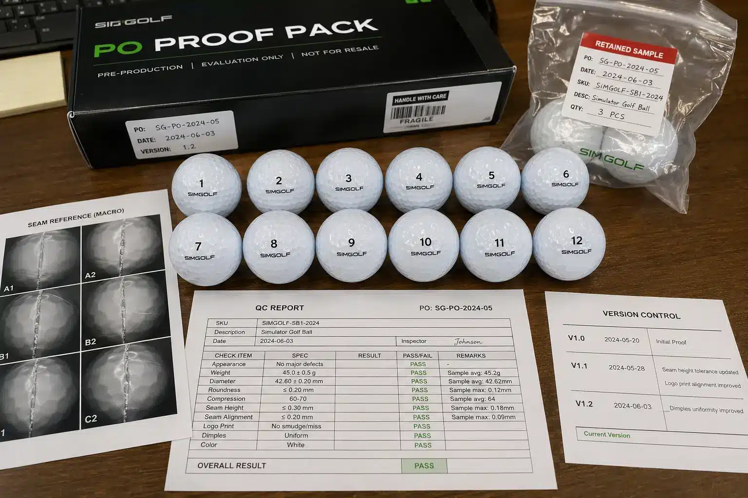 OEM Simulator Golf Balls OEM simulator golf balls with PO proof pack for quality control