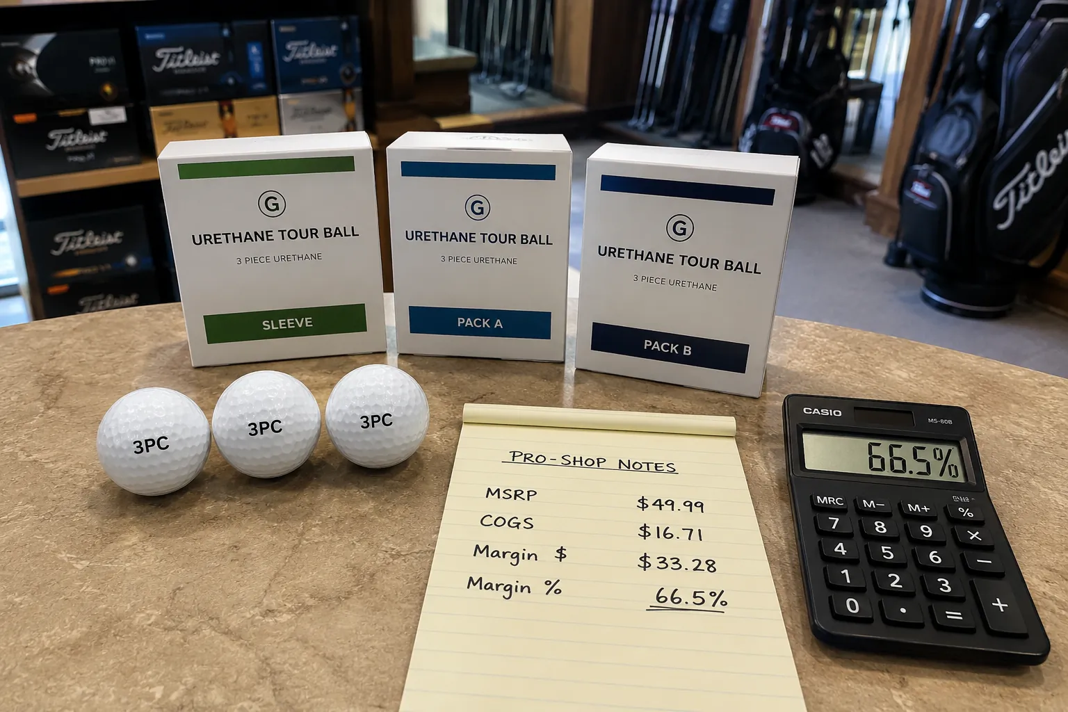 Wholesale Urethane Golf Balls urethane golf balls with golf packaging for wholesale pro shop buyers