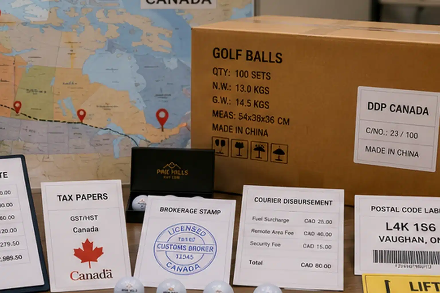 export golf ball gift sets export china golf ball gift sets with DDP Canada documents and made in China carton