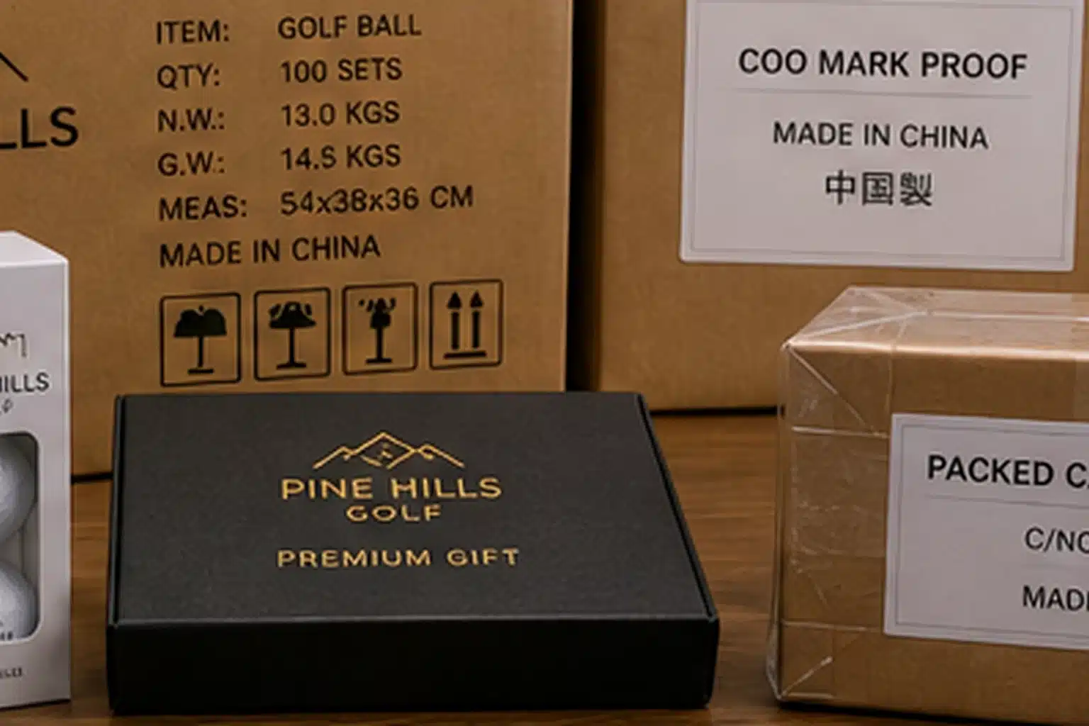 export golf ball gift set golf ball gift set with made in China COO proof and export cartons
