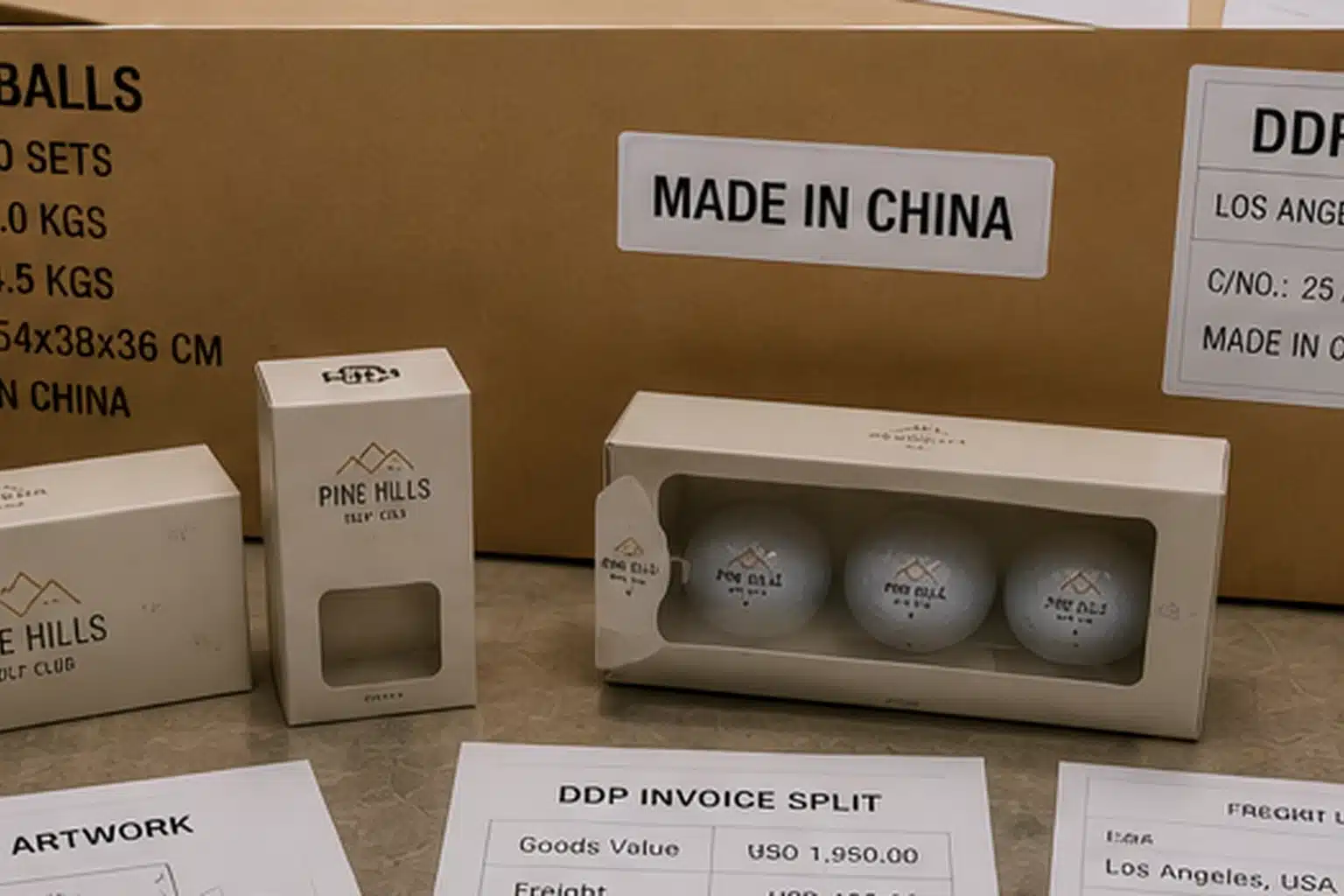 export golf ball gift sets golf ball gift sets with DDP made in China export packaging