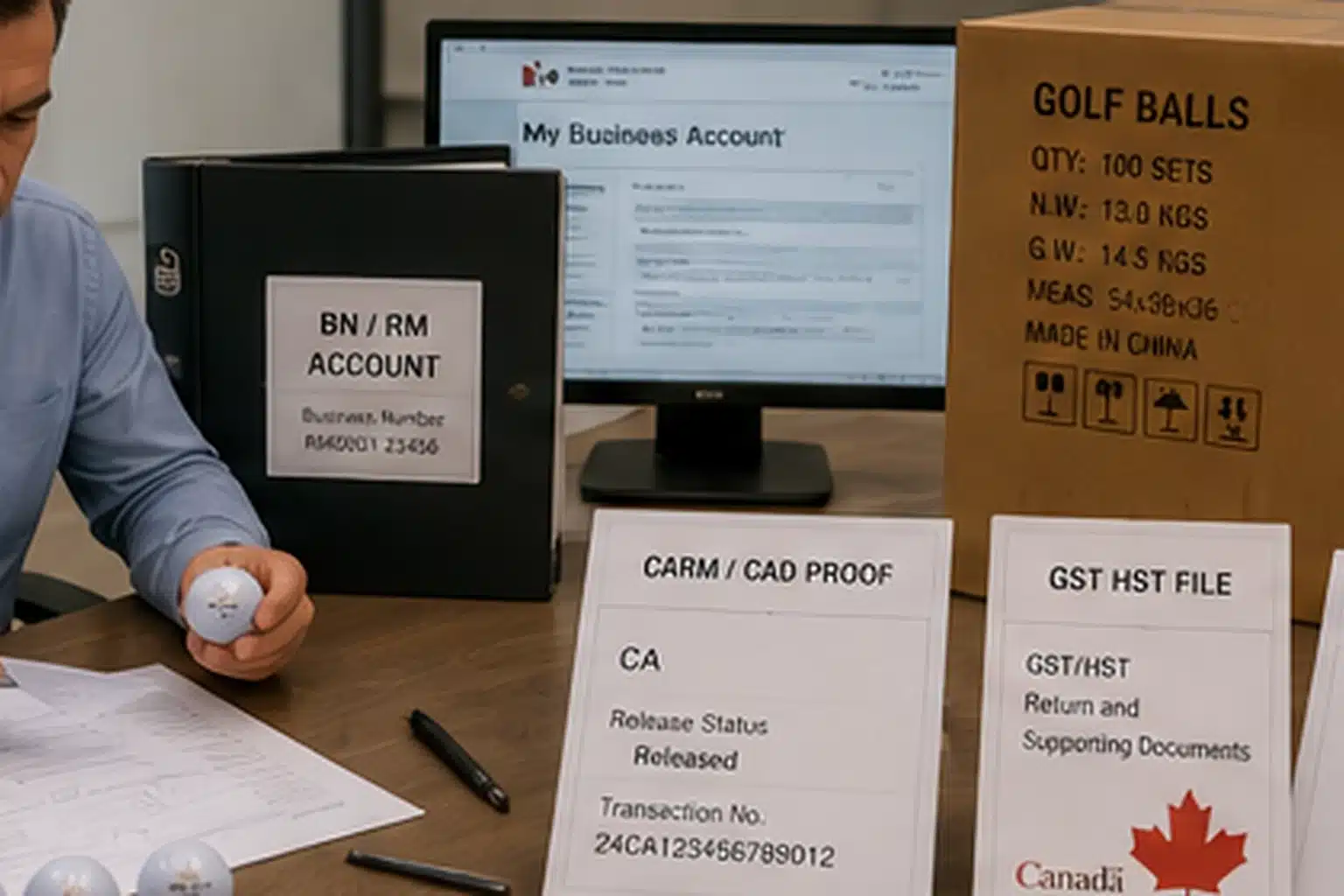 export golf balls Canada export golf balls with Canada CARM documents and made in China carton