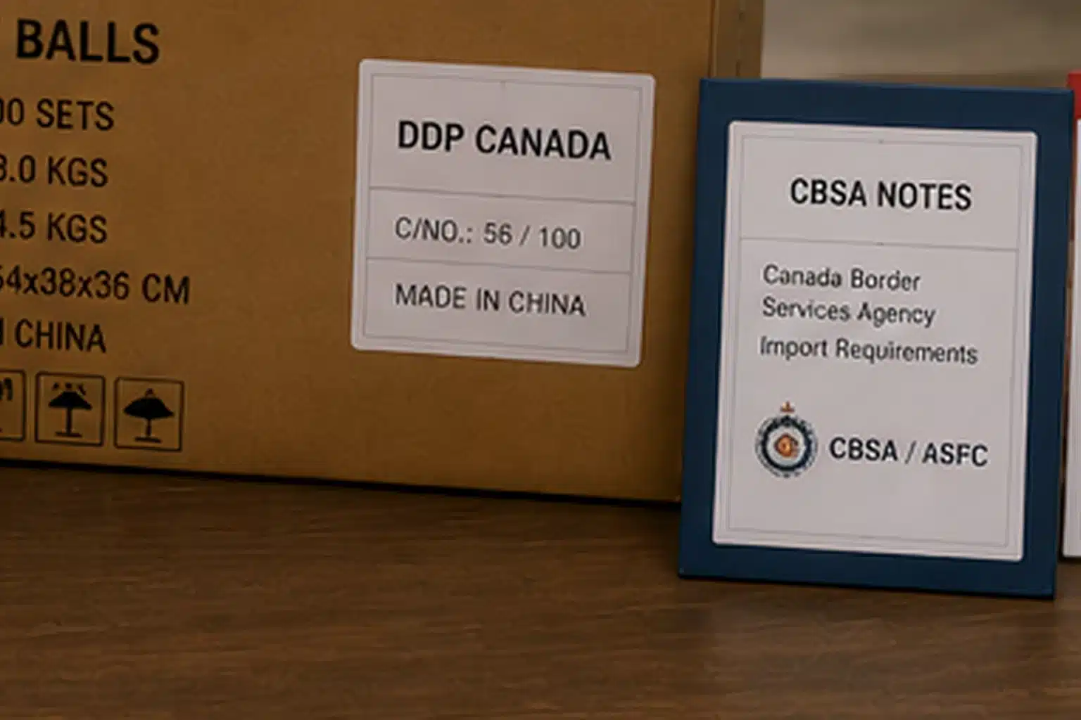 export golf balls export golf balls carton with CBSA notes and made in China label