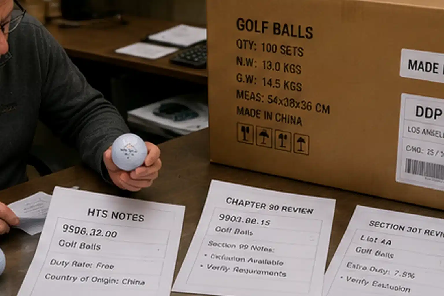 export golf balls export golf balls with made in China carton and HTS review documents