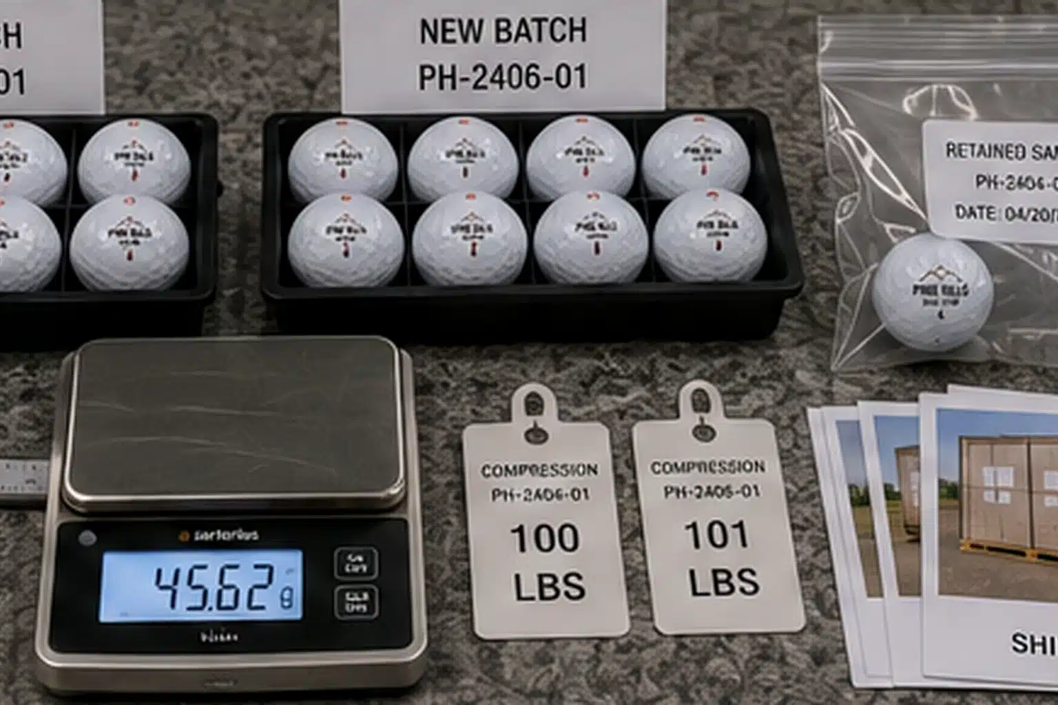 printed golf balls quality control printed golf balls in new batch quality control with weight and compression checks