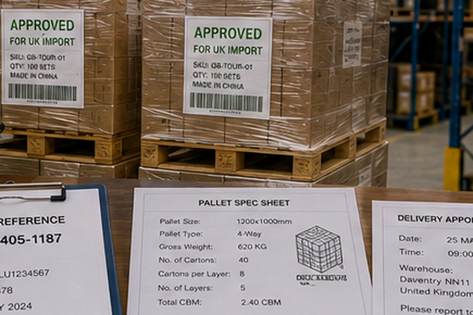 export golf balls pallet export golf balls on UK import pallet with made in China cartons