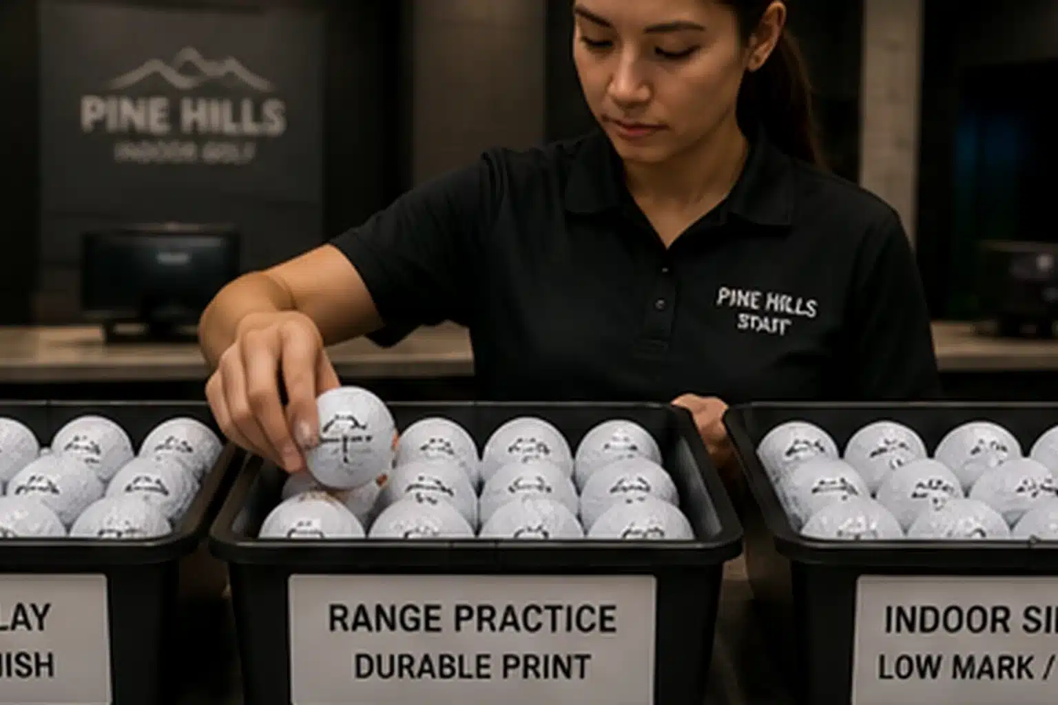 printed indoor golf balls printed indoor golf balls sorted by staff for bulk quality control