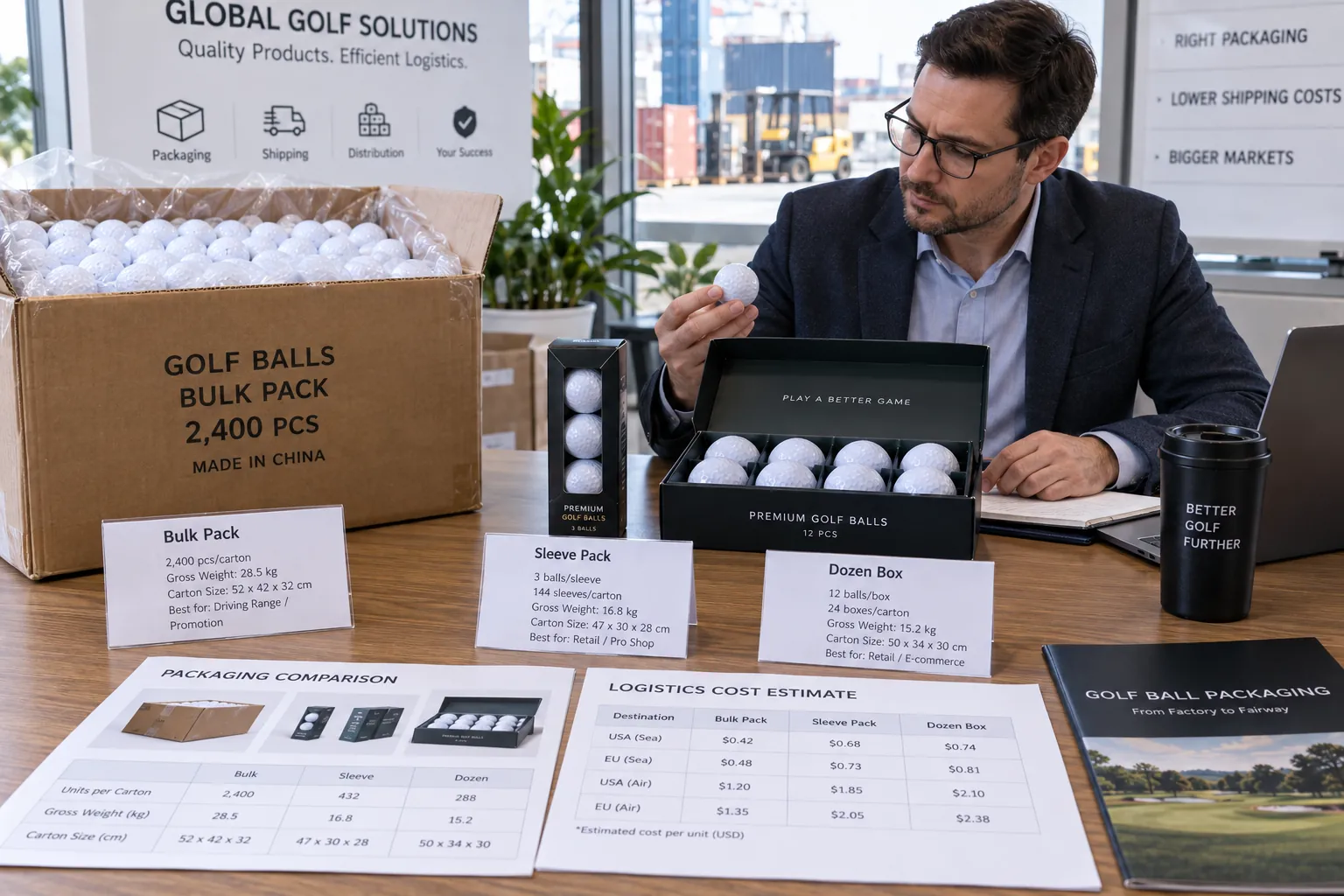 OEM Golf Ball Packaging OEM golf balls compared in bulk, sleeve, and dozen packaging for export buyers