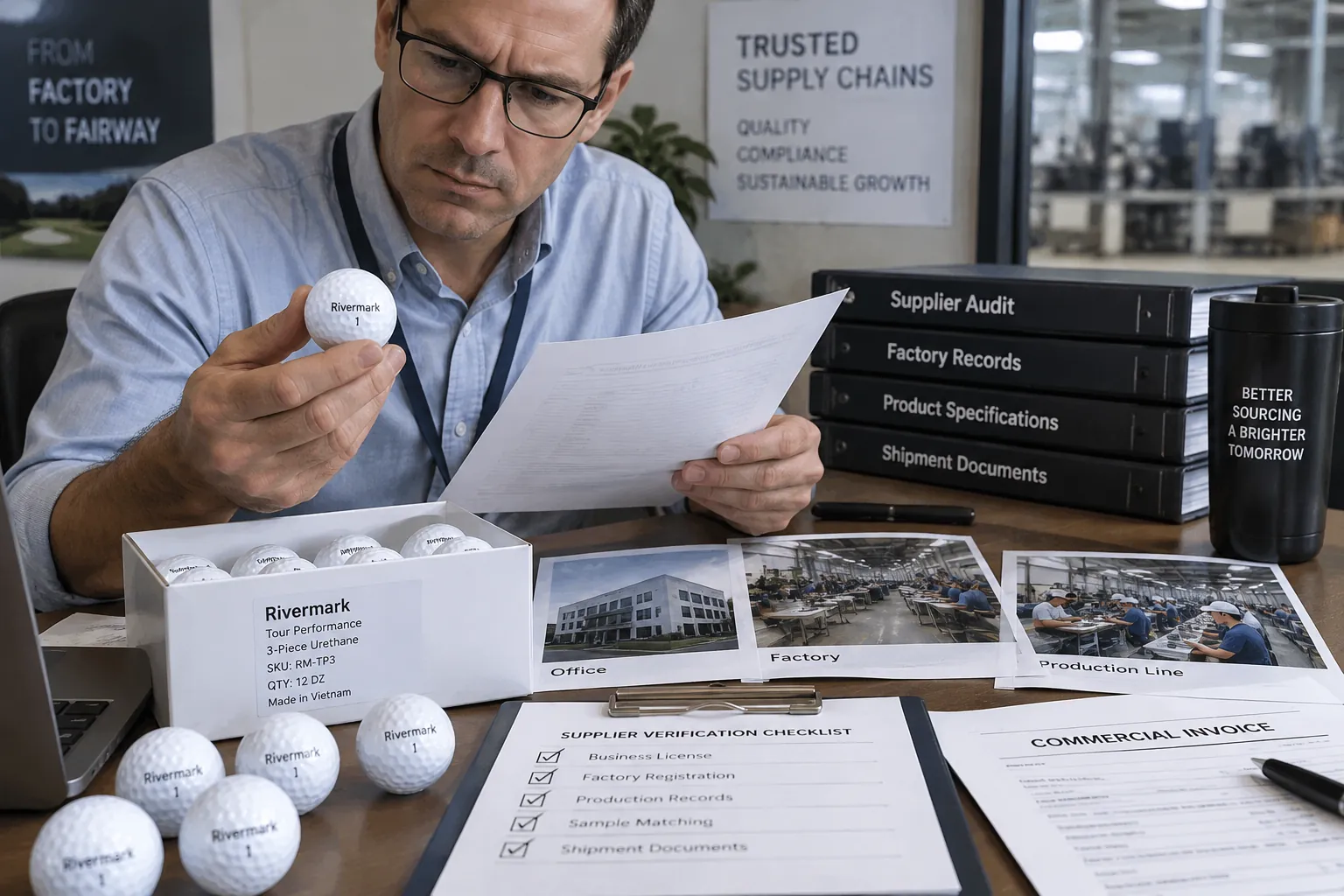 Branded Golf Balls Quality Control Branded golf balls reviewed with quality control documents for export sourcing
