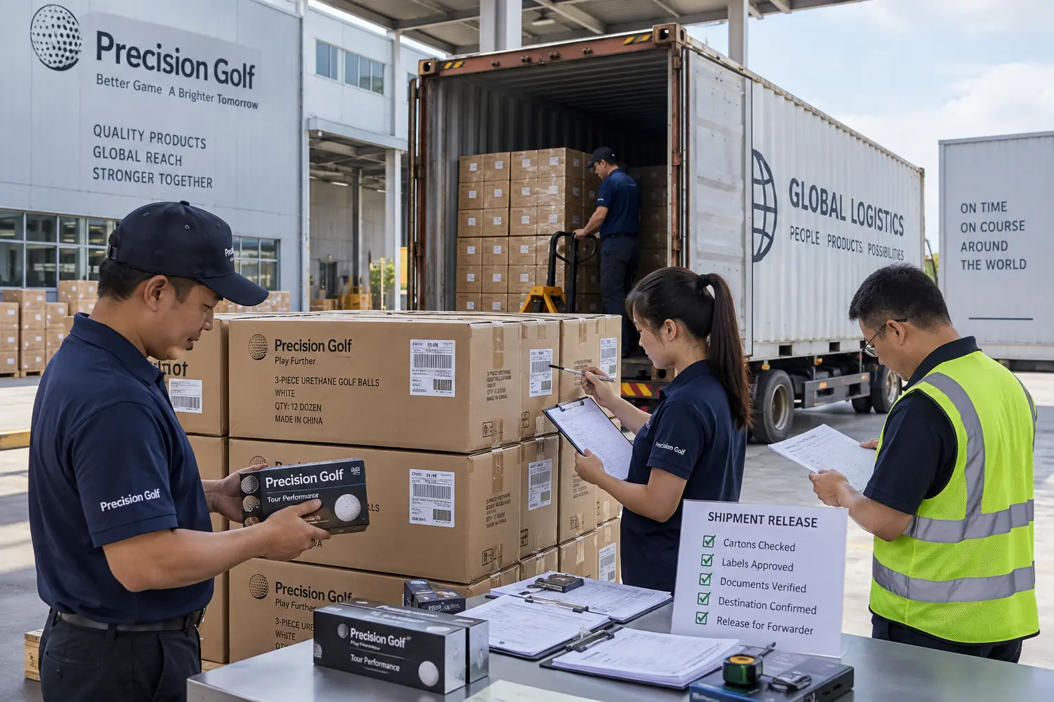 Golf Balls Bulk Export bulk golf balls inspected before container loading for wholesale export shipment