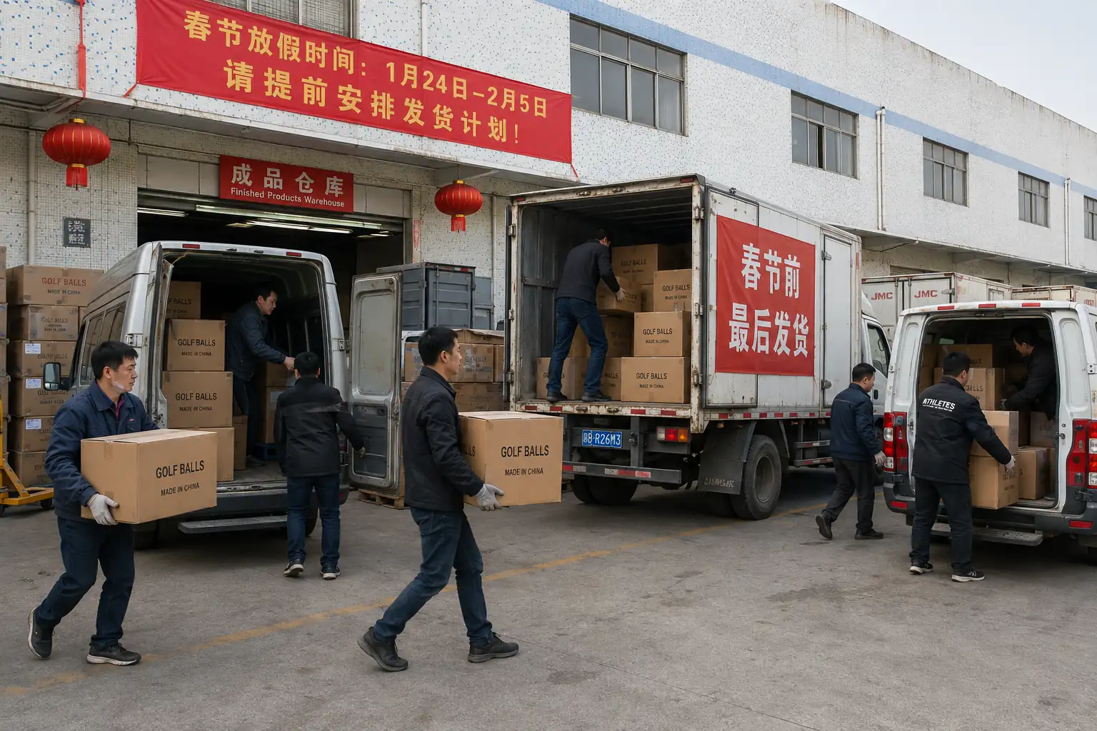 Golf Balls Bulk Export bulk golf balls loaded at China factory for export shipment before holiday