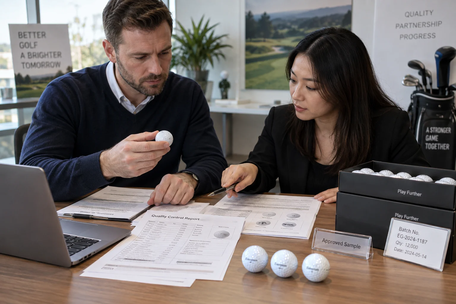 OEM Golf Balls Quality Control OEM golf balls reviewed with approved samples and quality control reports for B2B sourcing